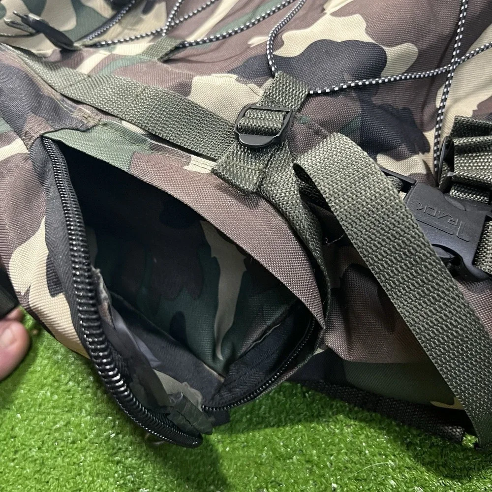 Vintage Camo Backpack Framed Outdoor Hunting Hiking Rucksack Woodland Camoflauge